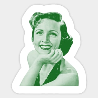 betty white - green solid style Sticker